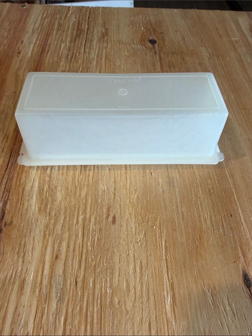 Vintage Tupperware Translucent White Butter Dish